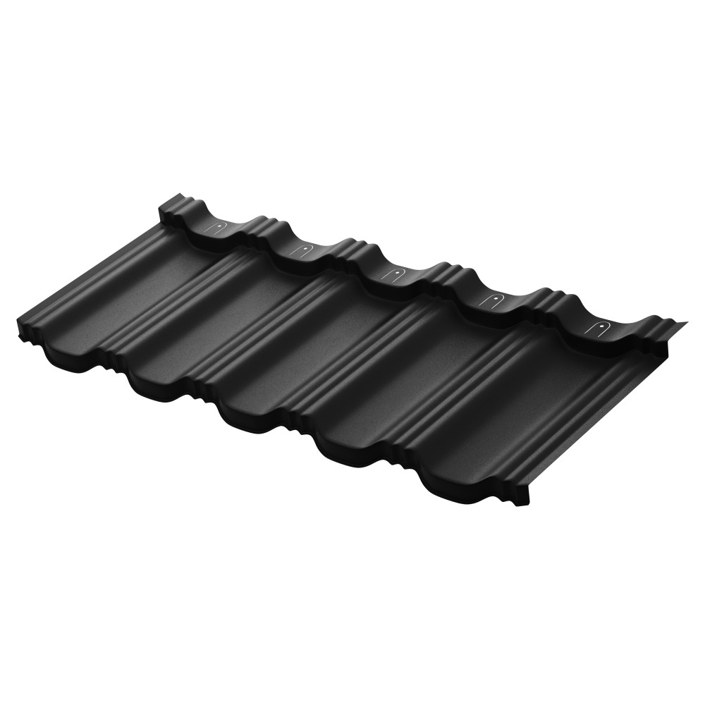 Модульная металлическая черепица Гётеборг Матовый (RAL9005) 1205х415 мм Rooftop